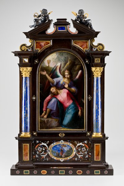 Draagbaar altaar in een draagkoffer (Christus op de Olijfberg), 1608 door Jacopo Ligozzi